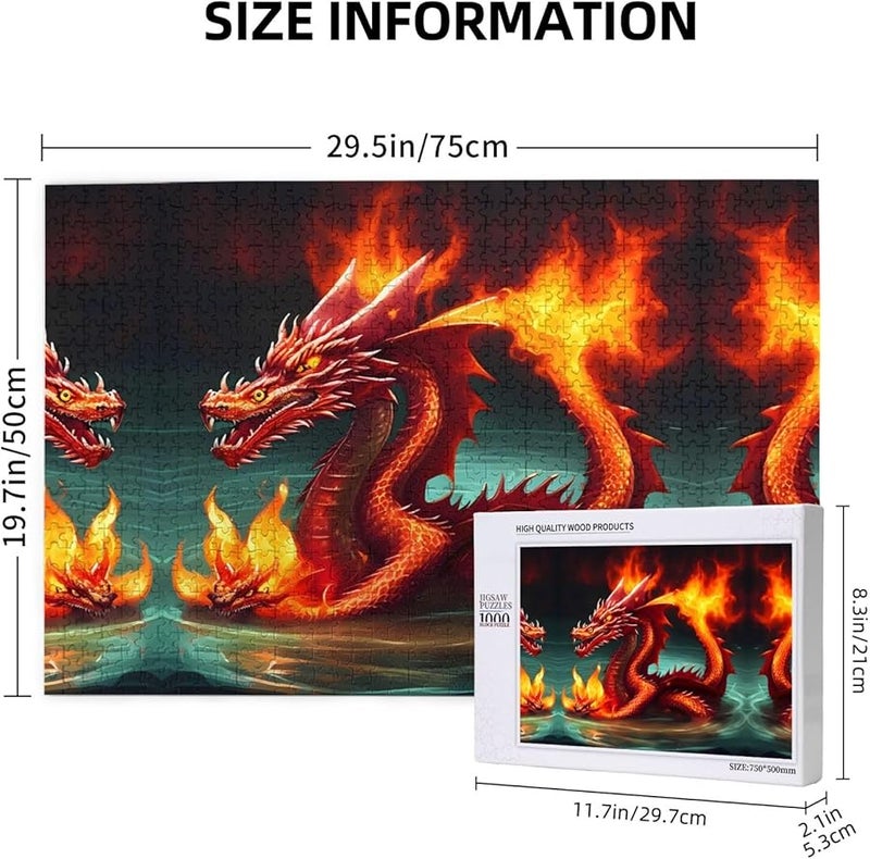 لغز الملك التنين فايا الناري 1000 قطعة 29.5 × 19.7 بوصة ديكور منزلي - Image 3